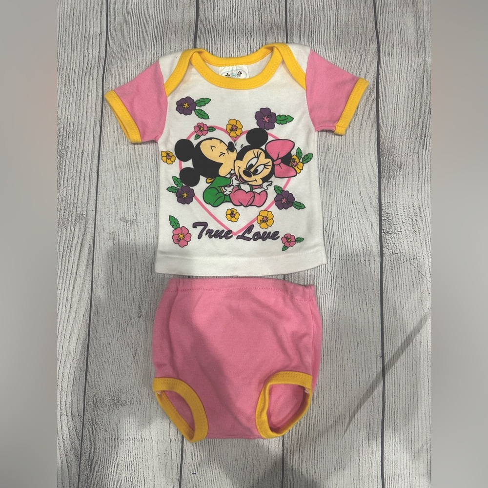 VINTAGE  Minnie and Mickey Mouse Baby Outfit